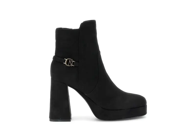 tronchetto da donna in microfibra con accessorio personalizzato nero