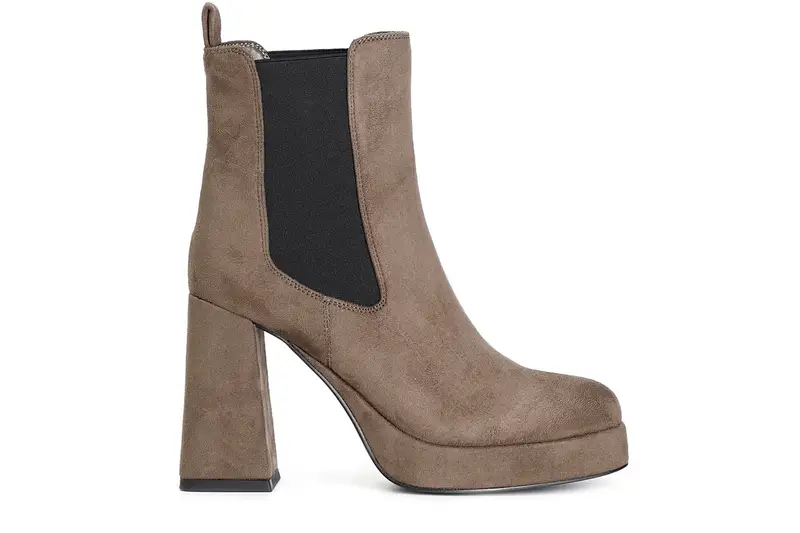 tronchetto da donna in microfibra con elastico taupe