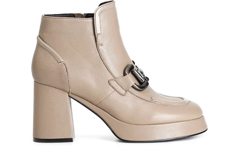 tronchetto da donna in nappa con morsetto taupe