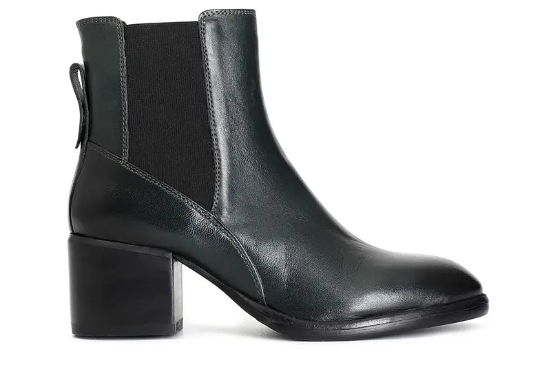 tronchetto da donna in pelle con elastici bosco