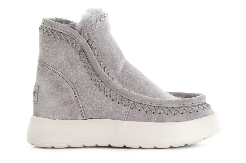 tronchetto da donna in pelle scamosciata grigio