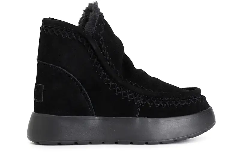 tronchetto da donna in pelle scamosciata nero