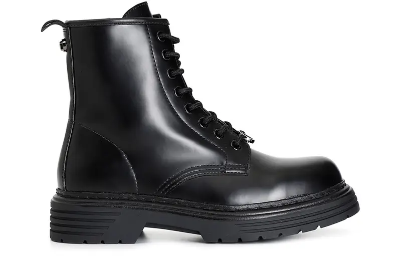 tronchetto da donna in similpelle spazzolato nero