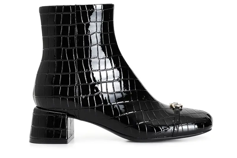 tronchetto da donna in stampa cocco con accessorio nero