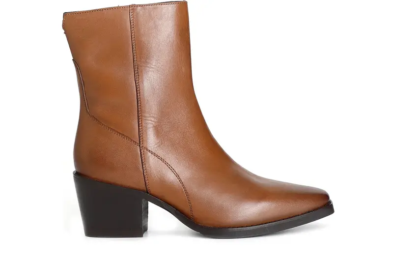 tronchetto da donna liscio in pelle cuoio