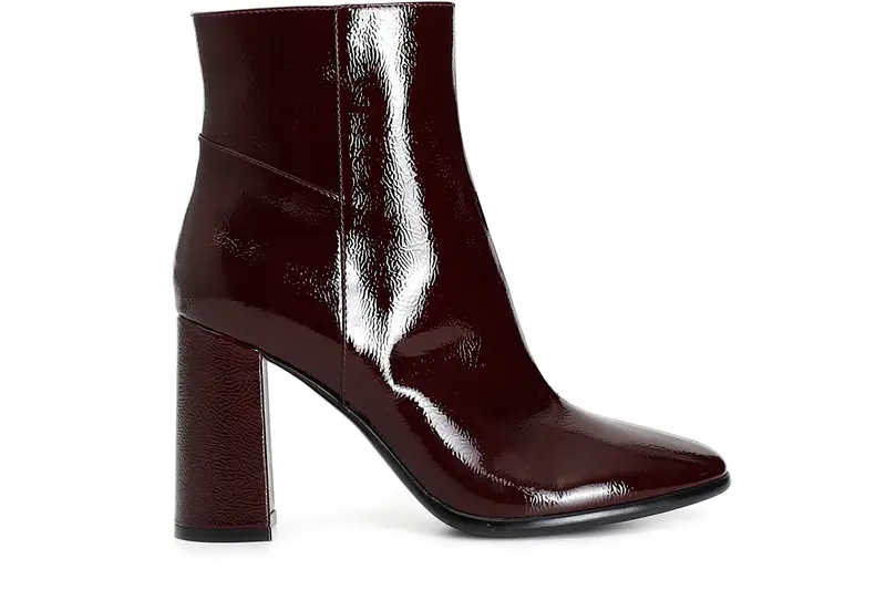 tronchetto in pelle verniciata bordeaux