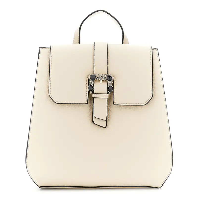 zaino con pattina e fibbia gioiello sabbia