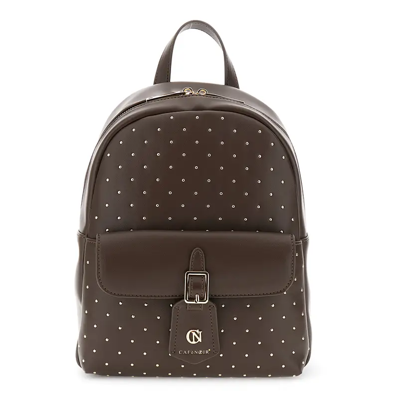 zaino con tasca davanti e microborchie t moro