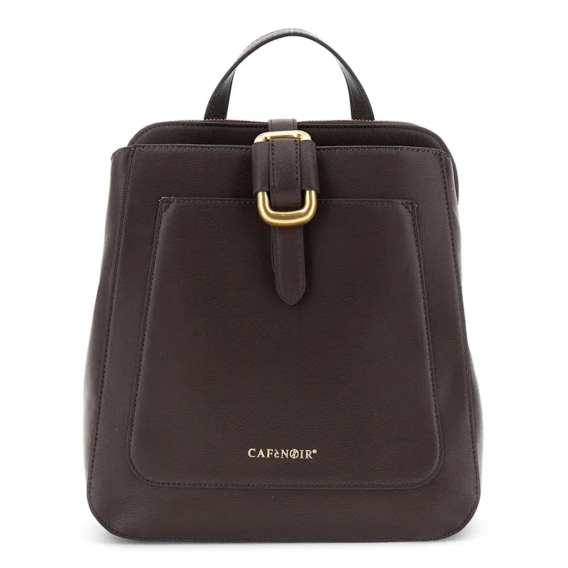 zaino effetto pelle con passante in metallo t moro