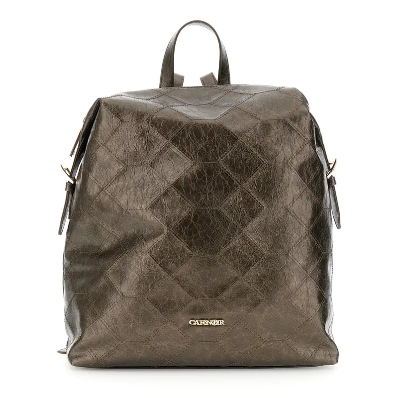 zaino effetto pelle metallizzato bronzo