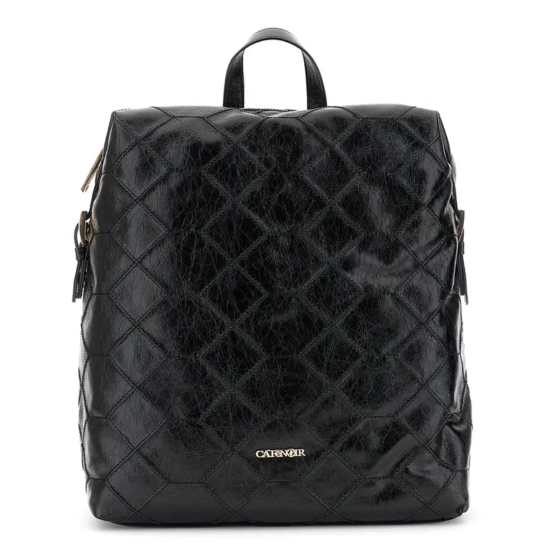 zaino effetto pelle metallizzato nero