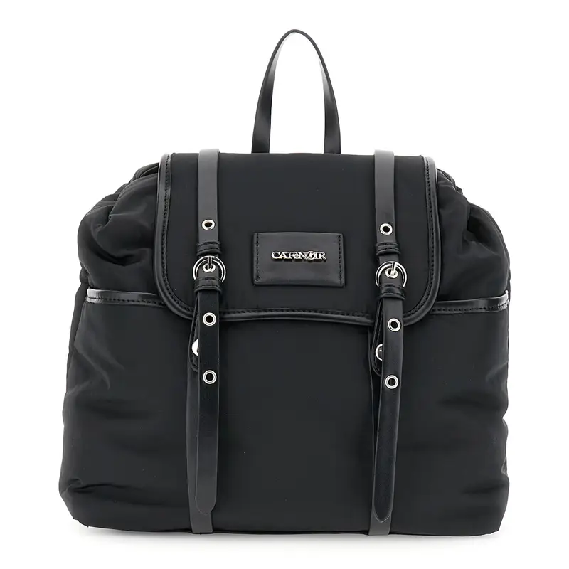 zaino in nylon con cinghie regolabili nero