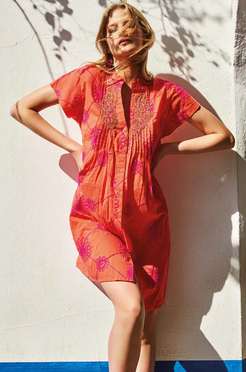 CAFTANO RICAMI ARTIGIANALI | Colore: Arancio | Taglia: XXL