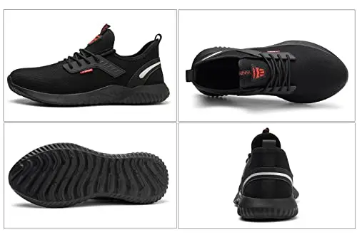 Calish Scarpe da Cantiere Antinfortunistiche Uomo Donna Scarpe da Lavoro con Punta in Acciaio Nero, 42 EU miniatura 3