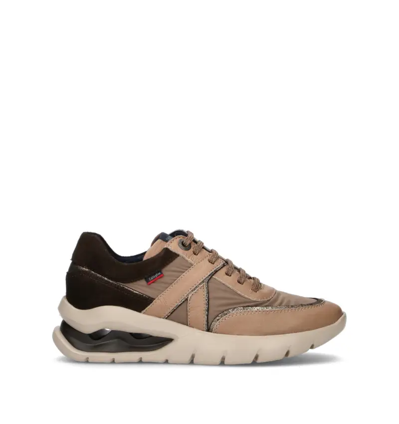 Sneaker donna beige in pelle Vario