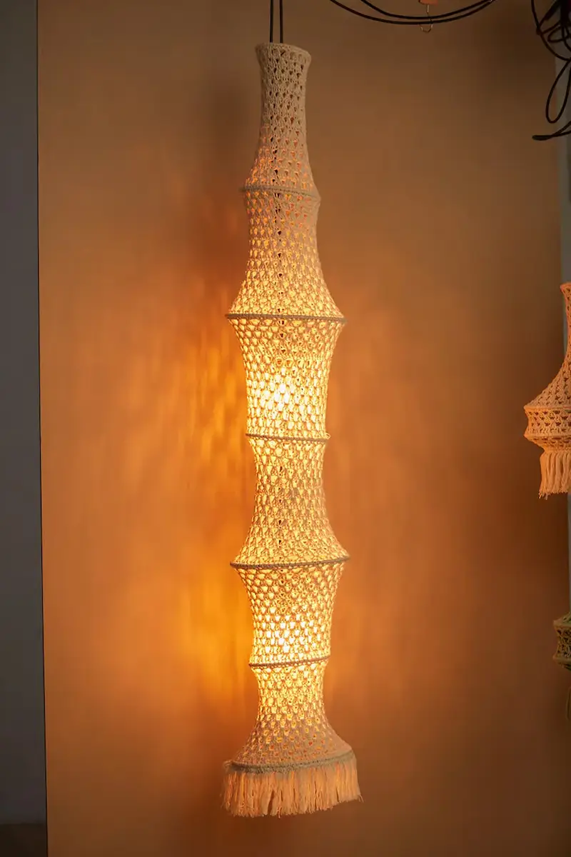 paralume per lampada a sospensione Pleko 30 x 180 cm Beige miniatura 5