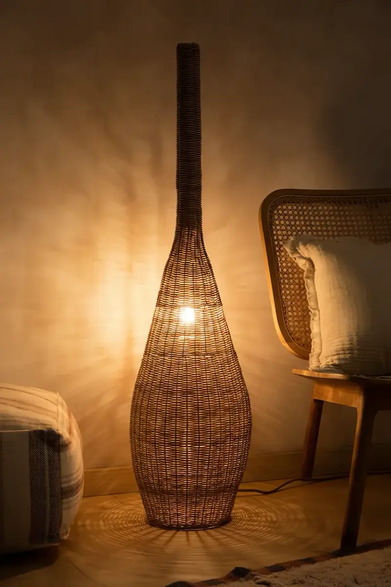 paralume per lampada da terra Salakot 31 x 120 cm Beige miniatura 3