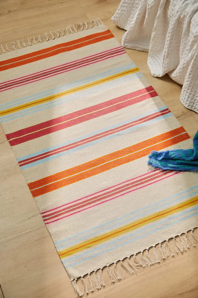 tappeto in cotone Alfombra 90 x 150 cm Multicolore miniatura 4