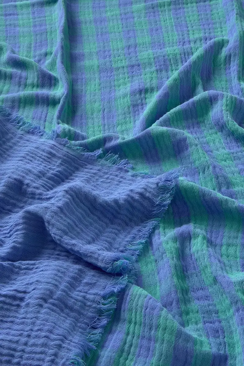 tovaglia in cotone Nasau 120 x 180 cm colore blu miniatura 2