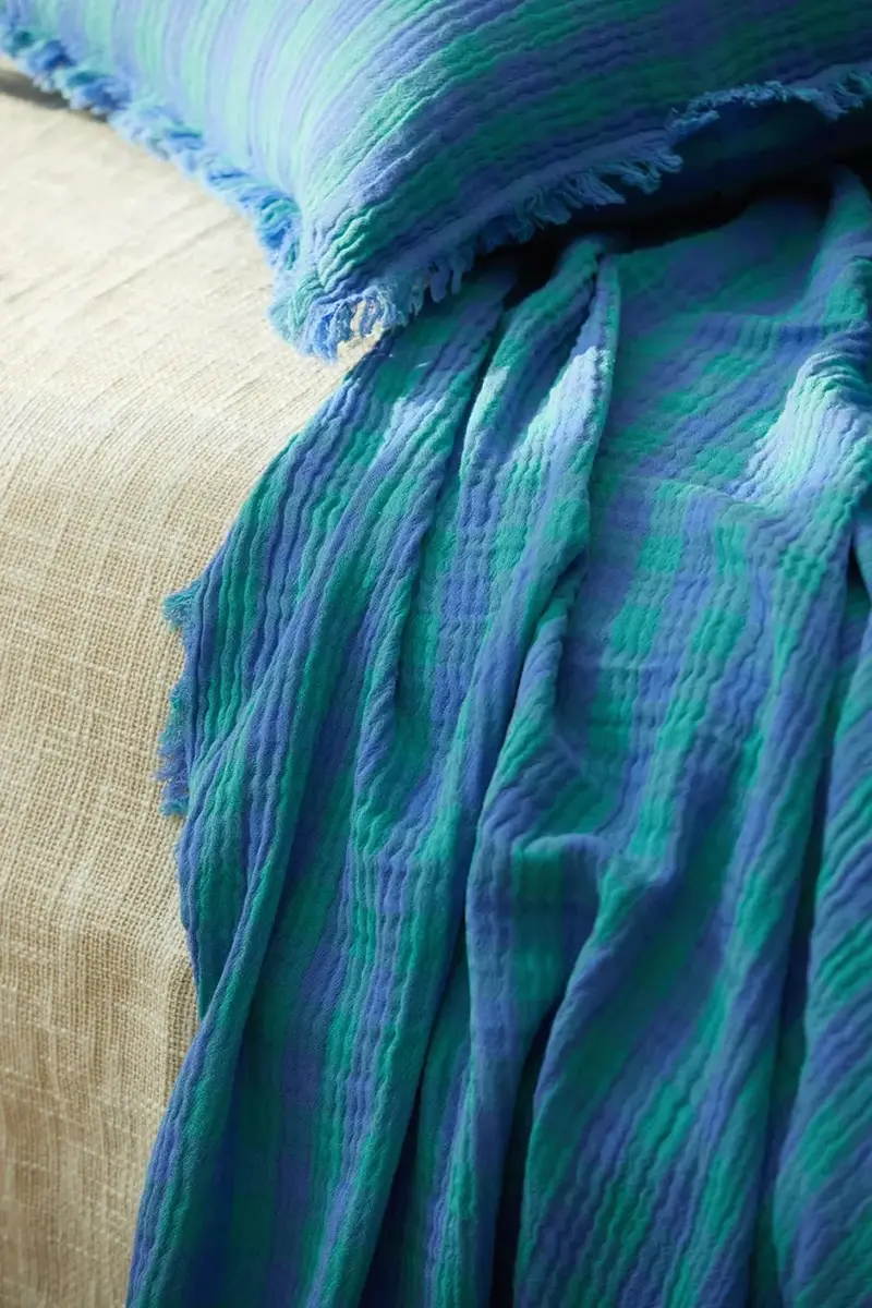 tovaglia in cotone Nasau 120 x 180 cm colore blu miniatura 4