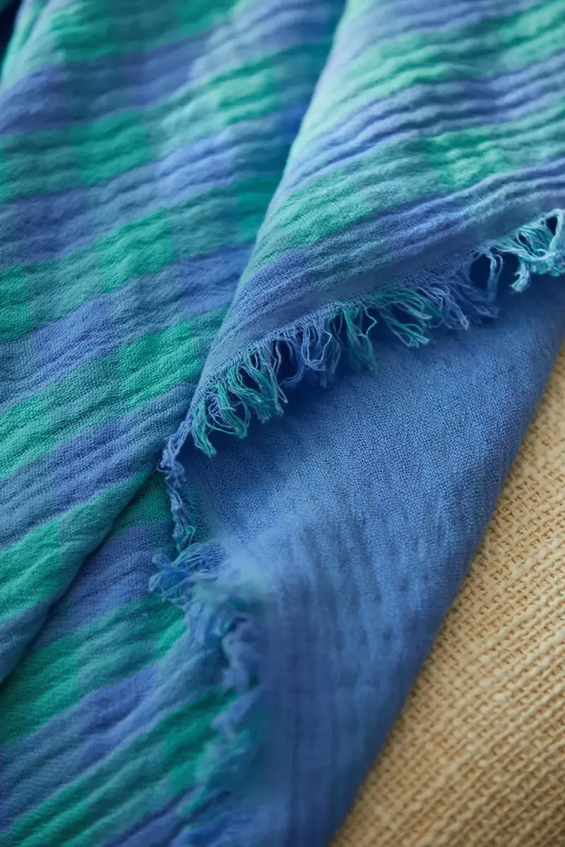 tovaglia in cotone Nasau 120 x 180 cm colore blu miniatura 5