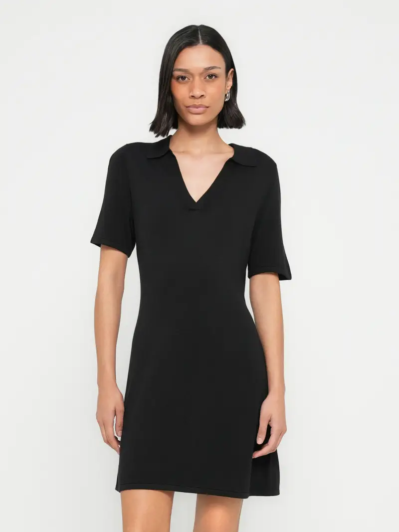 Abito in maglia nero miniatura 2