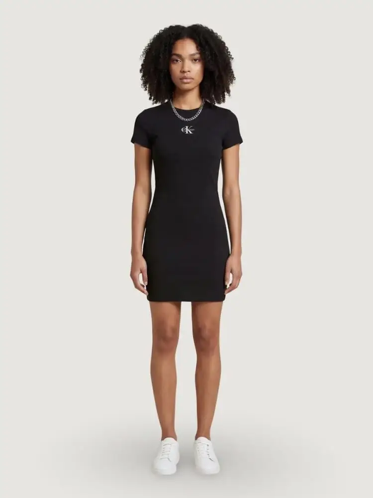 abito nero donna mini logo