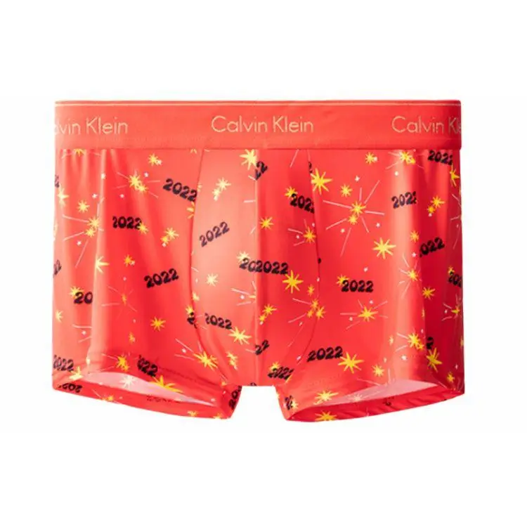 Anno della Tigre Edizione Limitata FW21 Zodiaco Linea Oro Logo Boxer Uomo Biancheria intima Rosso Nero NB2786-1ZS M