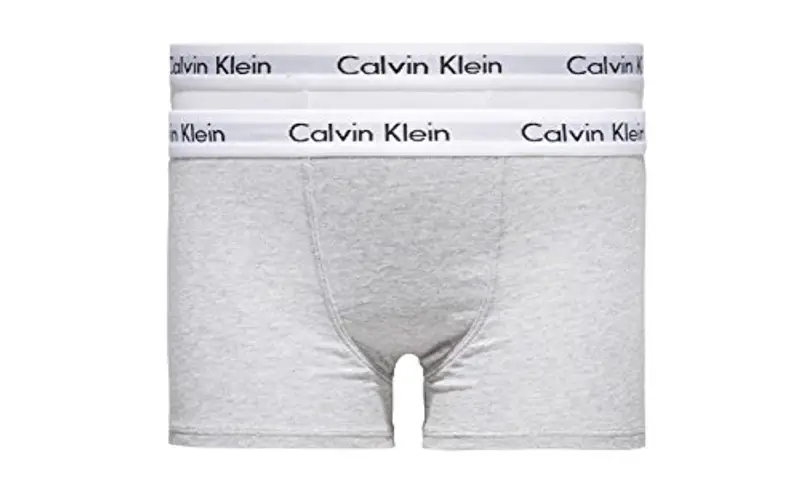 Calvin Klein Bambino Pantaloncini Boxer Confezione da 2 Cotone Elasticizzato, Multicolore (White/Grey Heather), 8-10 Anni