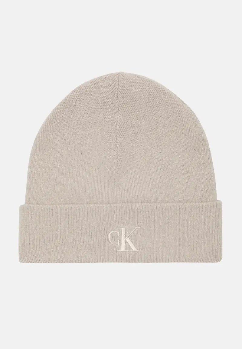 Berretto beige per uomo e donna con logo