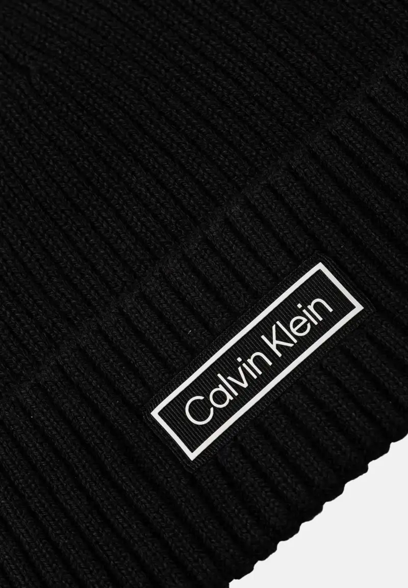 Berretto di lana nero per uomo e donna con logo miniatura 2