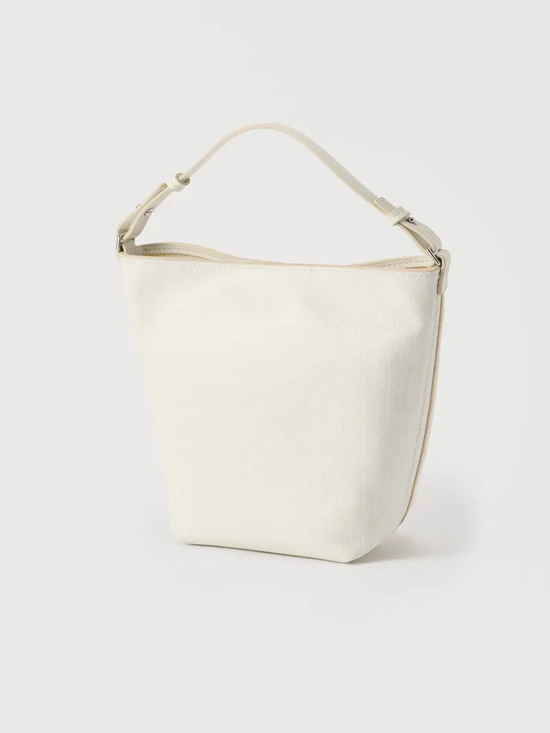 Borsa a sacco cappuccino / bianco miniatura 2