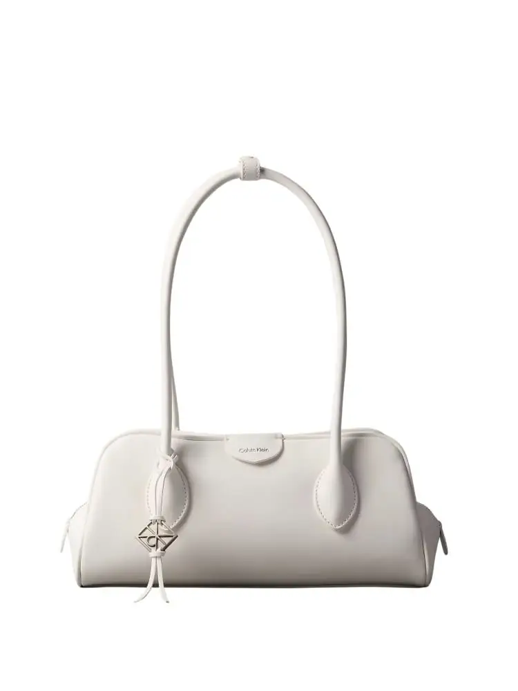 borsa a spalla donna in ecopelle bianca liscia