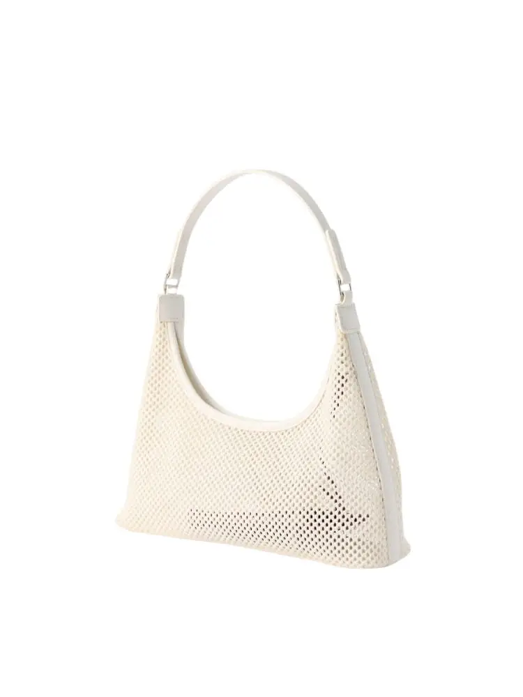 borsa a spalla donna in rete bianca con pochette miniatura 2