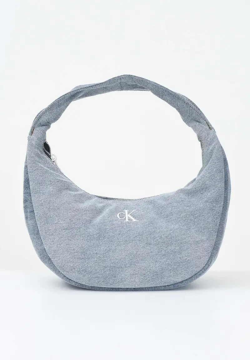 CALVIN KLEIN Borsa a spalla in denim chiaro da donna con logo