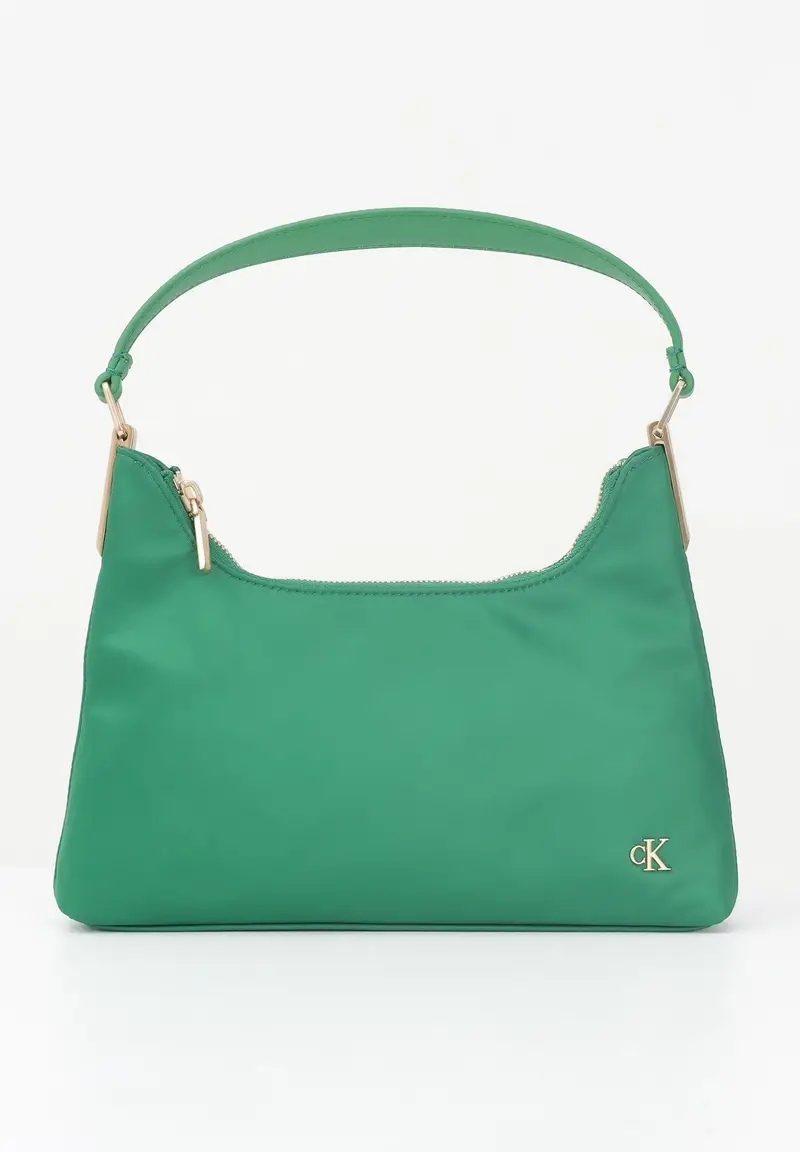 CALVIN KLEIN Borsa a spalla verde da donna con logo
