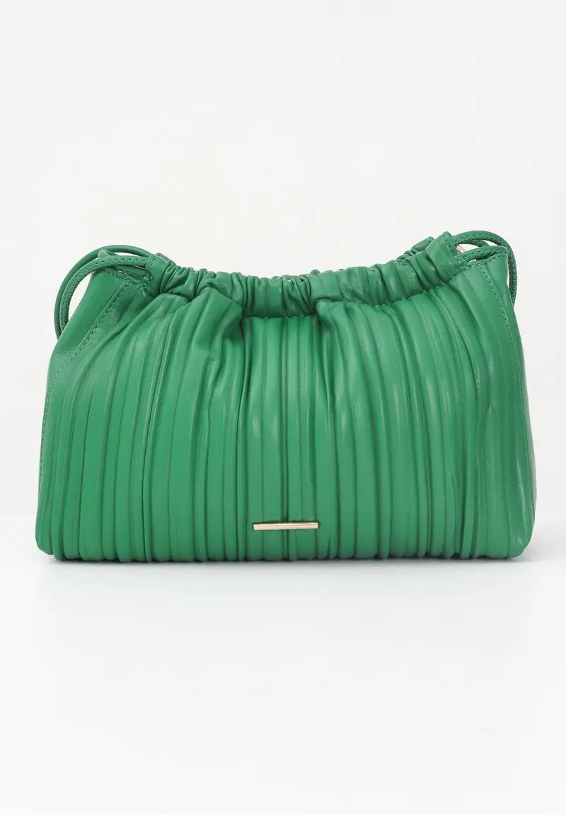 CALVIN KLEIN Borsa a spalla verde da donna in ecopelle plissettata