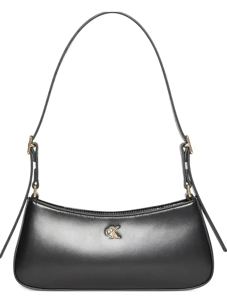 borsa a tracolla donna nera con dettagli oro e logo