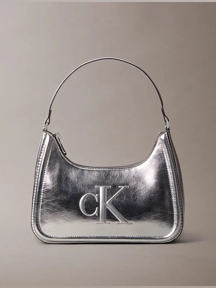 borsa argento donna con logo