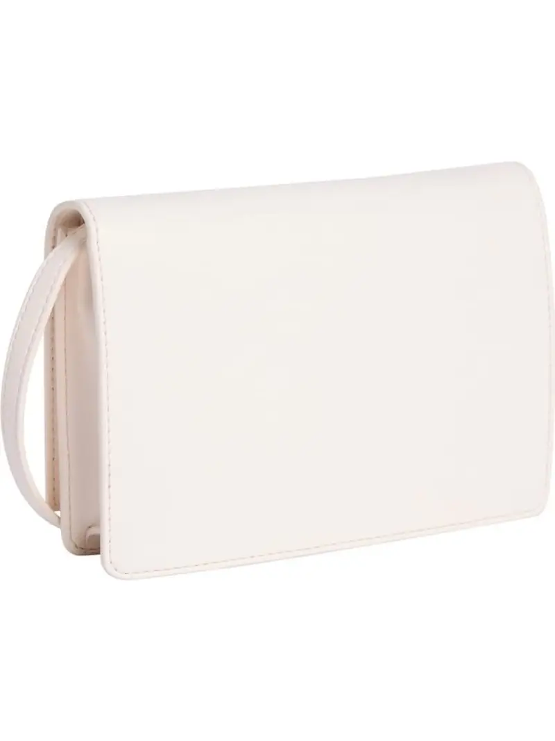 Calvin Klein borsa avorio donna in ecopelle con tracolla logo sul davanti miniatura 3