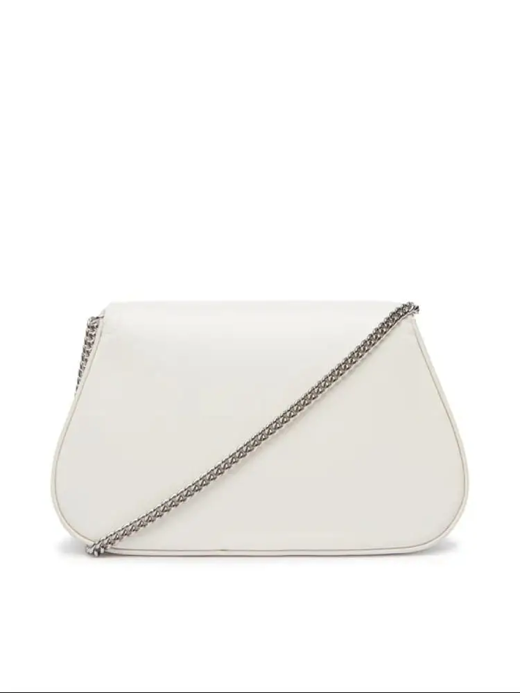 borsa bianca donna logo argento miniatura 2