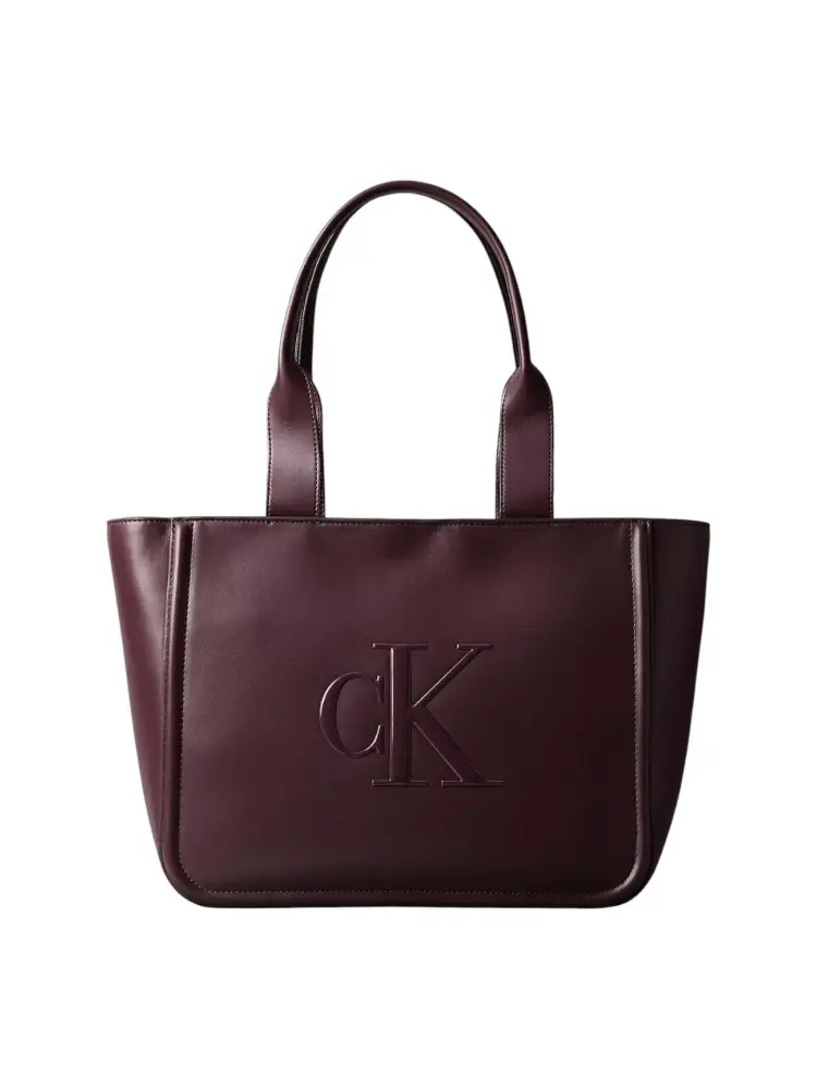 borsa bordeaux con doppio manico e chiusura