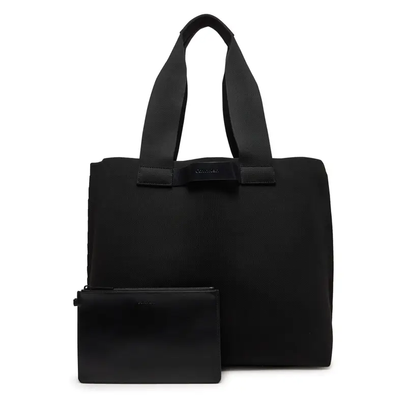 Borsa Calvin Klein Ck Ease E/W Tote Knit K50K512892 Nero