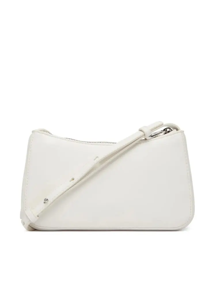 borsa con tracolla donna bianca con logo monogram miniatura 3