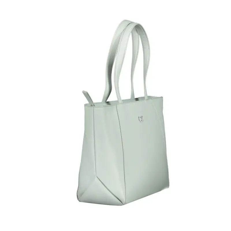 Borsa Donna a Spalla Azzurra con Doppio Manico Azzurro miniatura 3