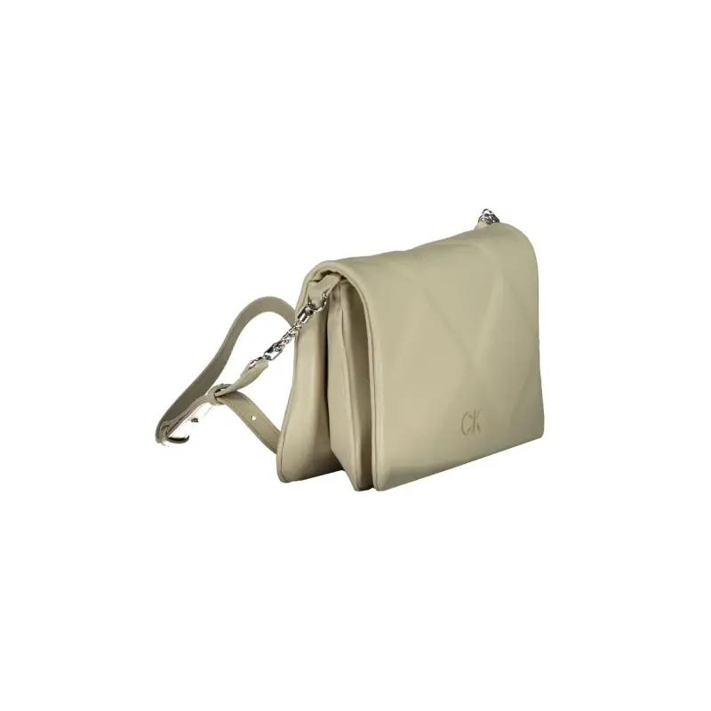 Borsa Donna Beige con Tracolla Regolabile e Dettagli a Contrasto Beige miniatura 3