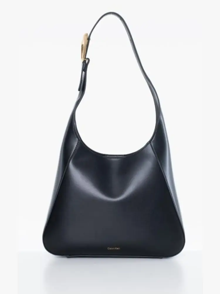 borsa donna hardware nera in similpelle con logo