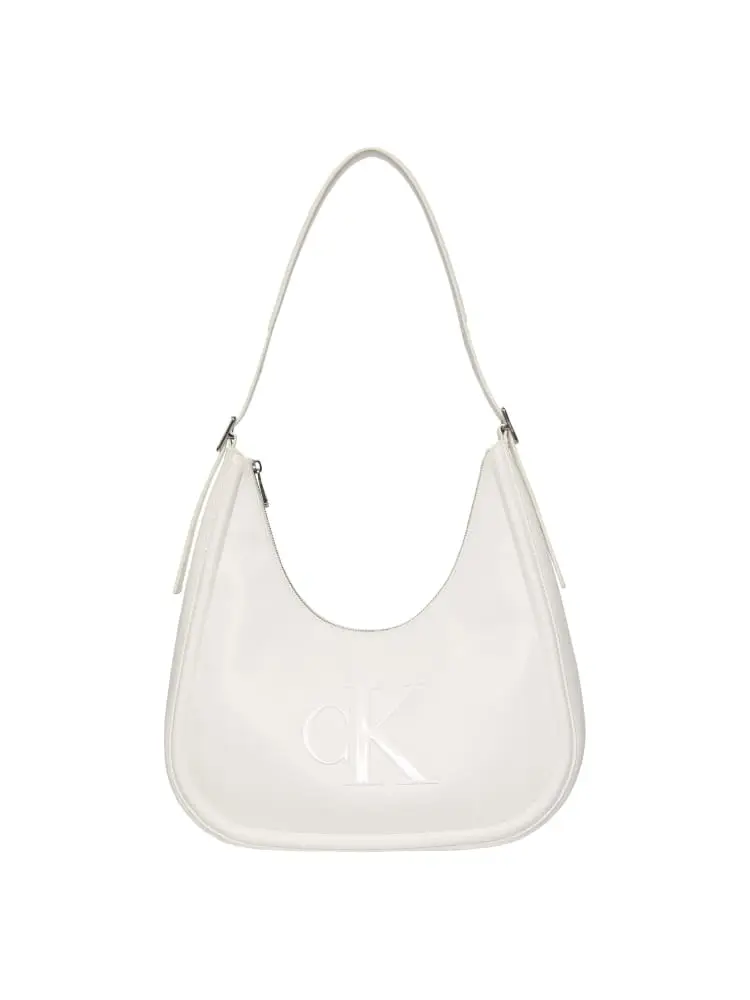 borsa donna hobo a mezzaluna bianca