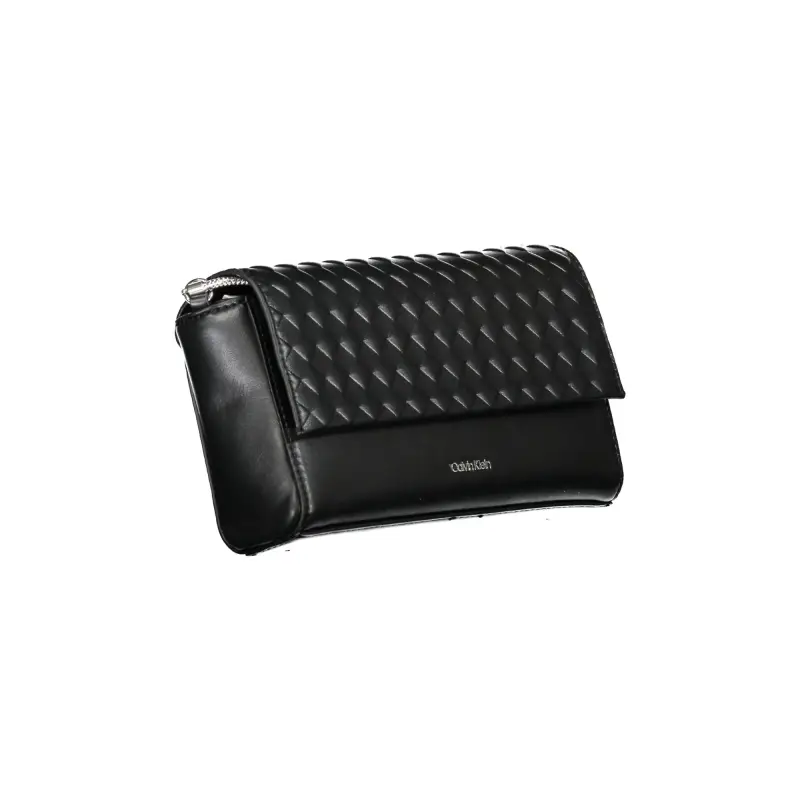 Borsa Donna Nera a Tracolla con Catena e Dettagli a Contrasto Nero miniatura 3