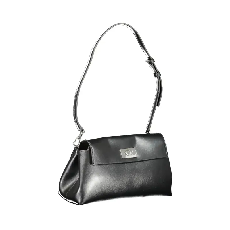 Borsa Donna Nera a Tracolla con Chiusura a Scatto Nero miniatura 3